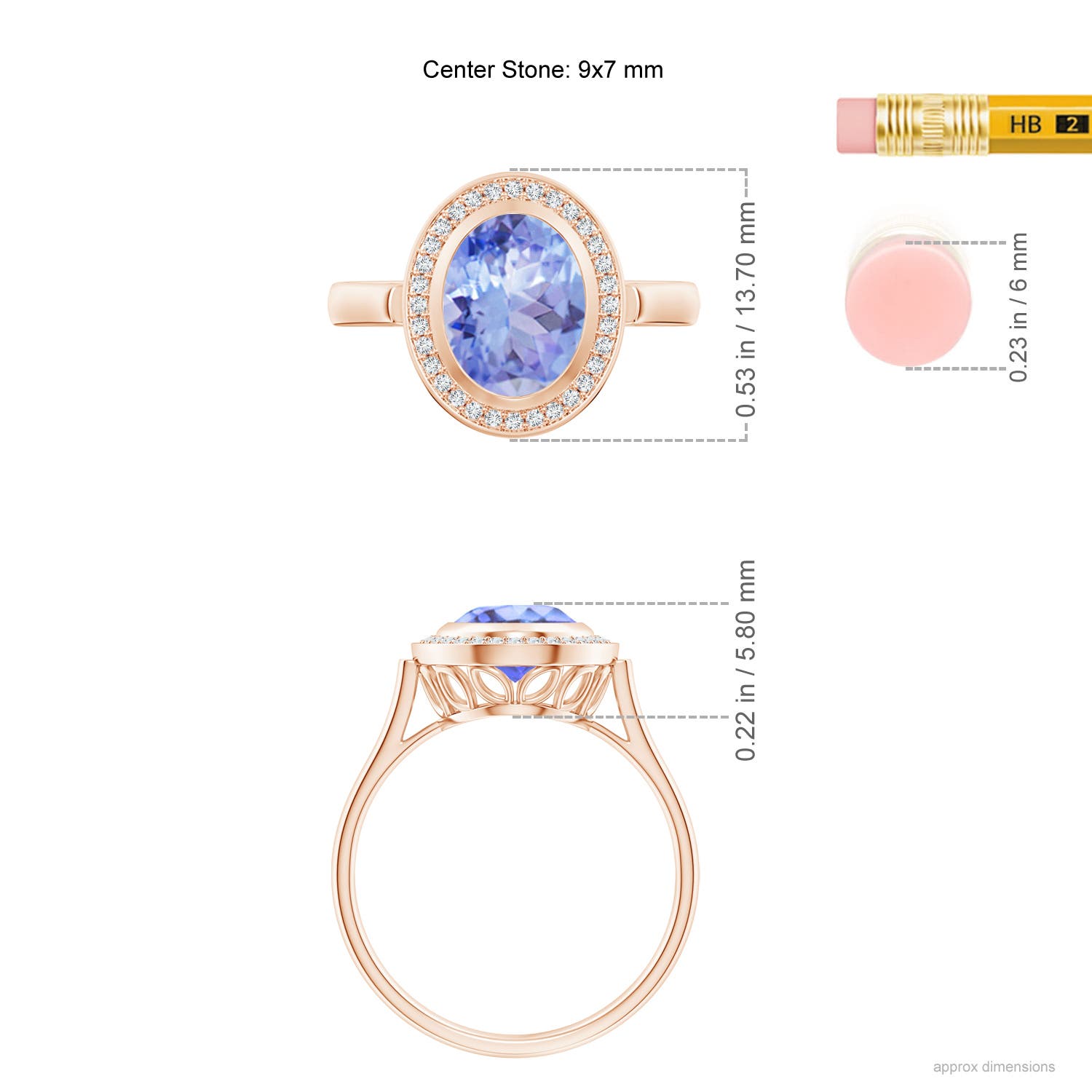 A - Tanzanite / 2 CT / 14 KT Rose Gold