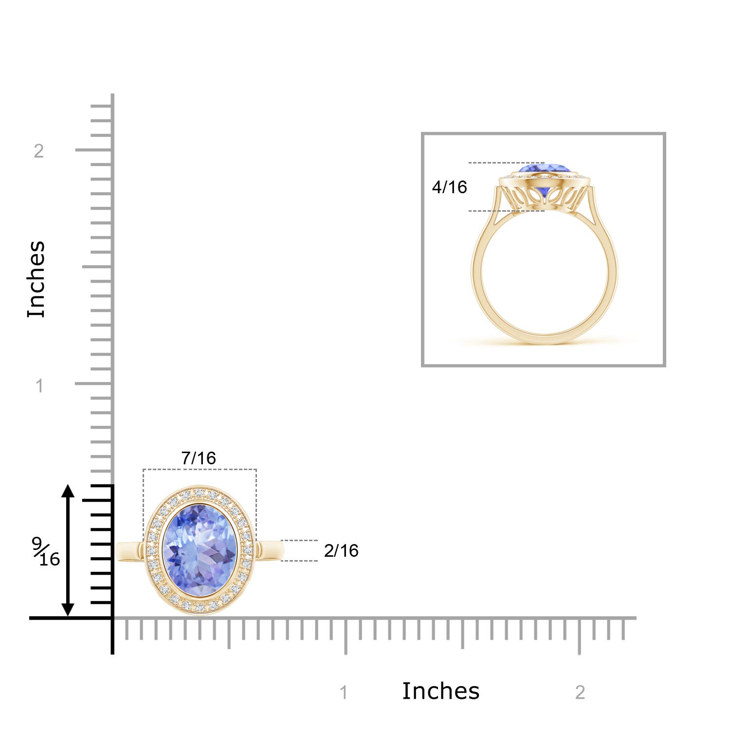 A - Tanzanite / 2 CT / 14 KT Yellow Gold