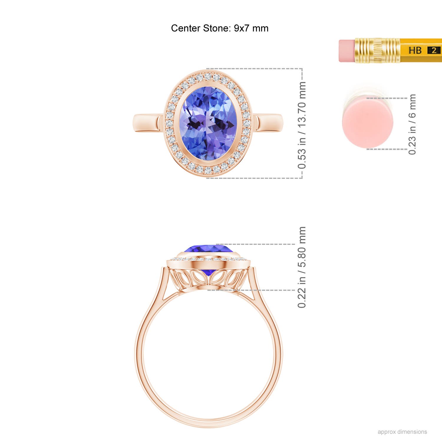 AA - Tanzanite / 2 CT / 14 KT Rose Gold