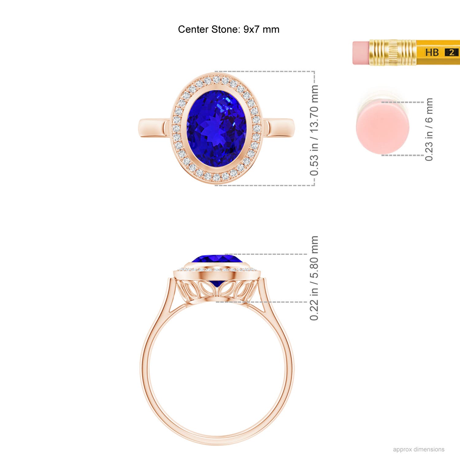 AAAA - Tanzanite / 2 CT / 14 KT Rose Gold