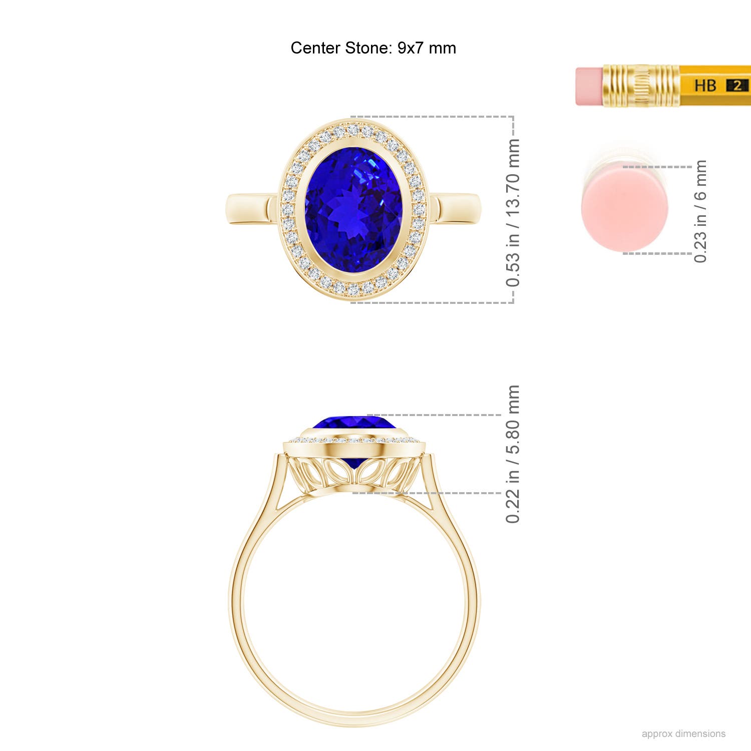 AAAA - Tanzanite / 2 CT / 14 KT Yellow Gold