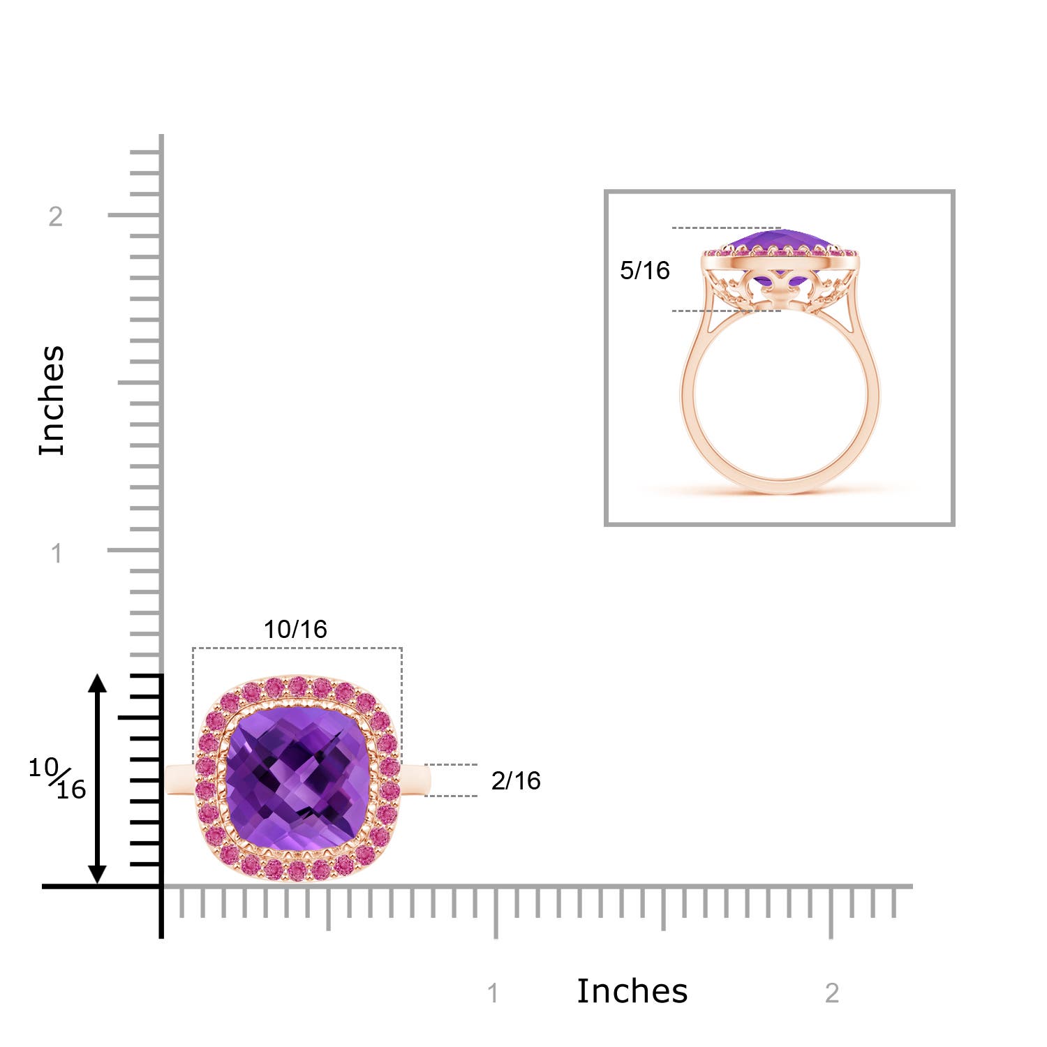 AAA - Amethyst / 4.65 CT / 14 KT Rose Gold