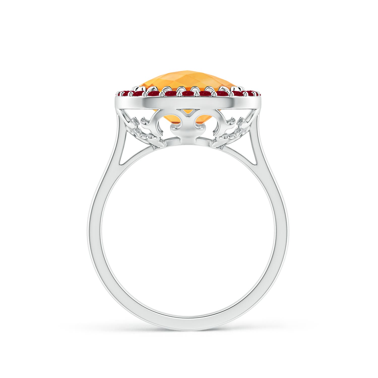 AA - Citrine / 4.13 CT / 14 KT White Gold