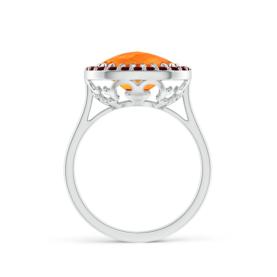 10mm AAAA Cushion Citrine Cocktail Ring with Ruby Halo in White Gold product image