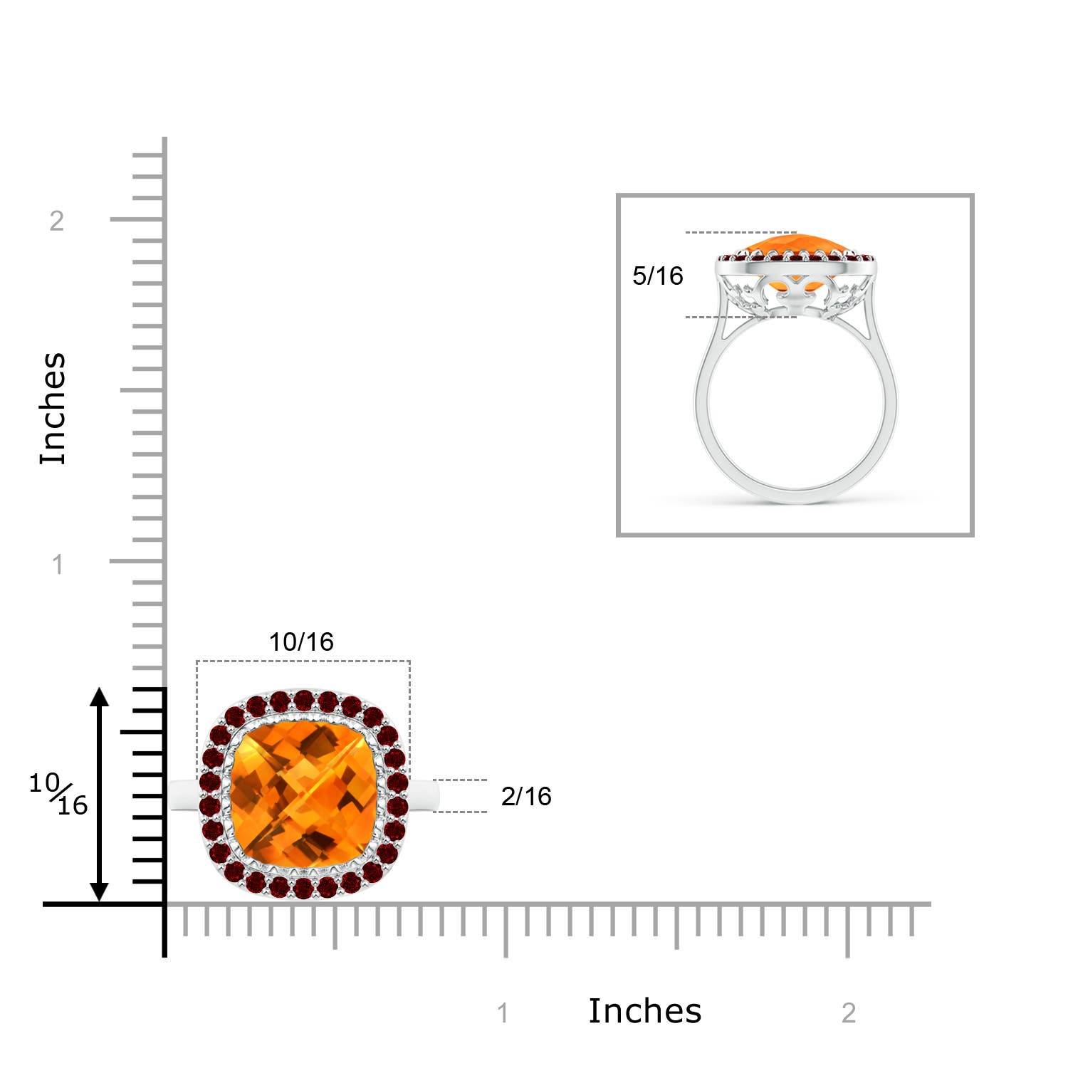 AAAA - Citrine / 4.13 CT / 14 KT White Gold