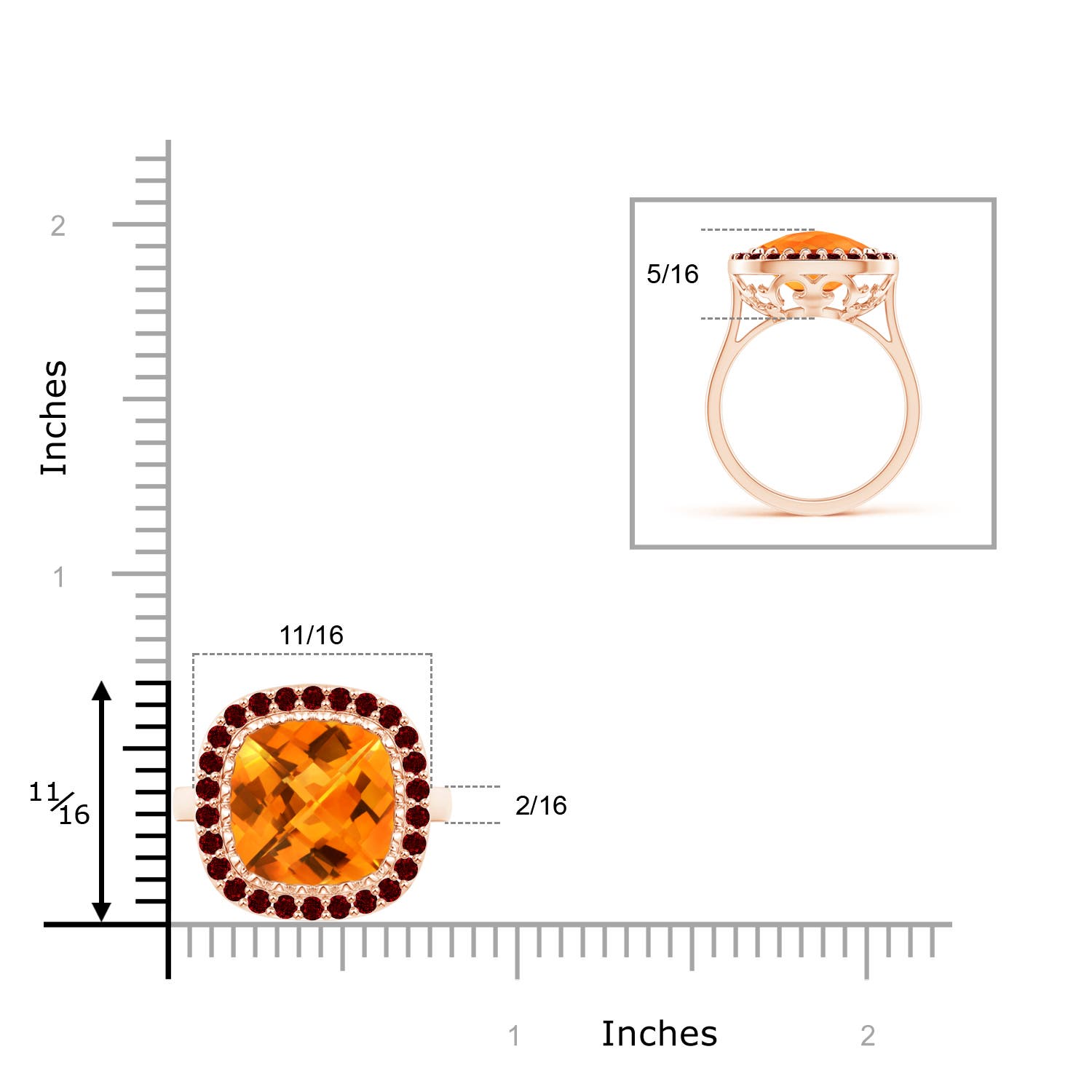 AAAA - Citrine / 5.61 CT / 14 KT Rose Gold