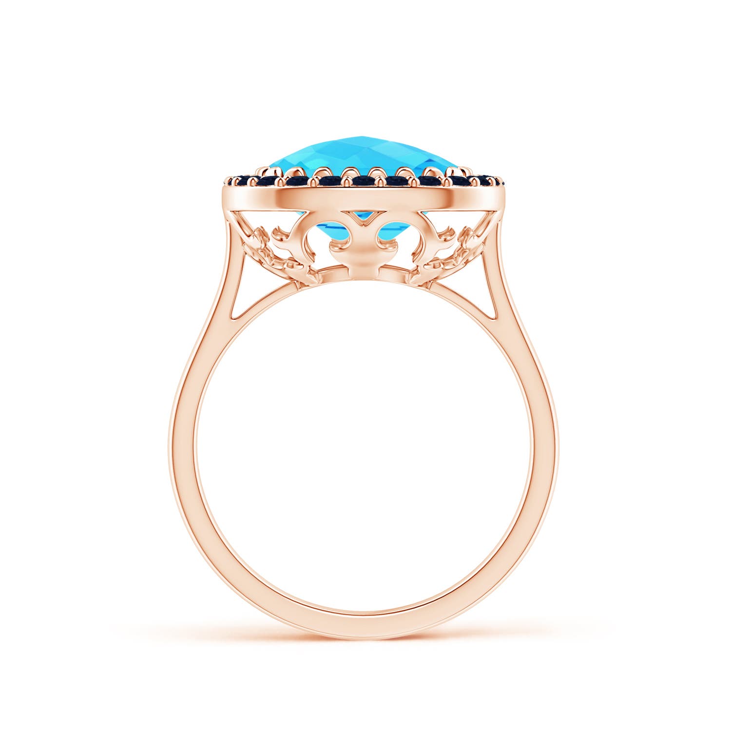 A - Swiss Blue Topaz / 5.37 CT / 14 KT Rose Gold