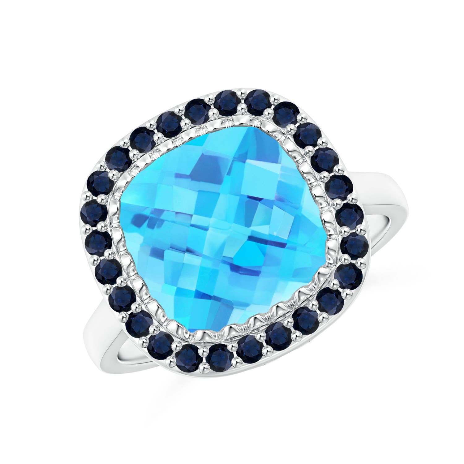 A - Swiss Blue Topaz / 5.37 CT / 14 KT White Gold