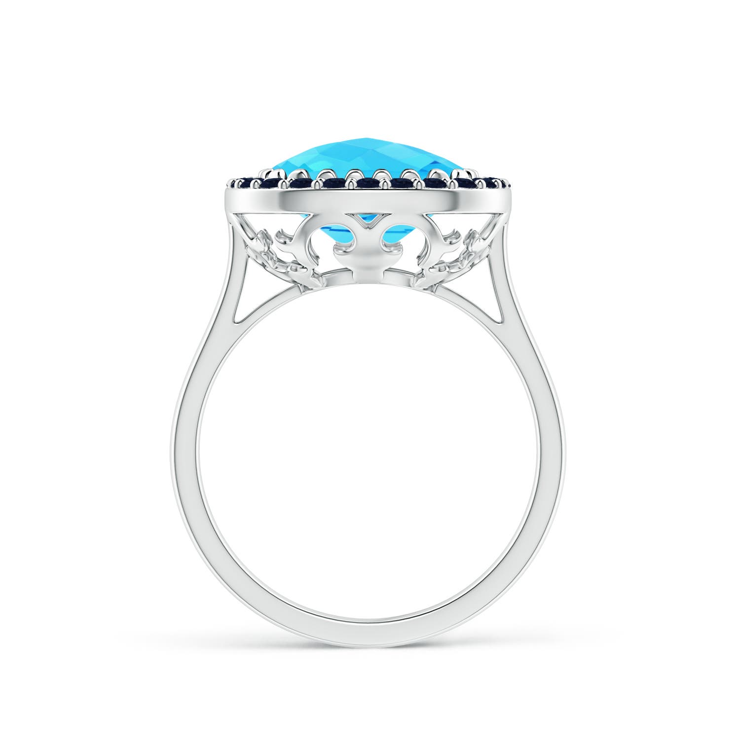 A - Swiss Blue Topaz / 5.37 CT / 14 KT White Gold