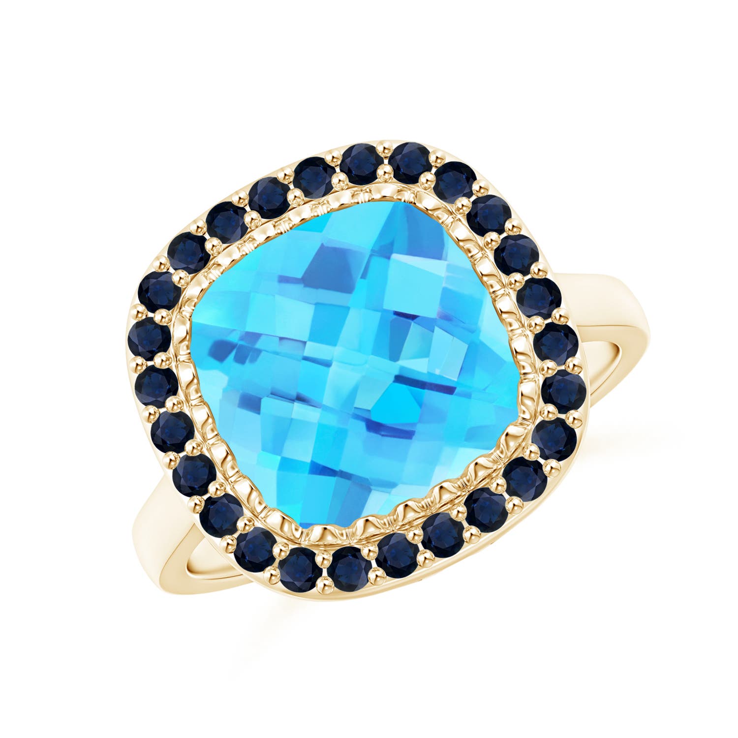 A - Swiss Blue Topaz / 5.37 CT / 14 KT Yellow Gold