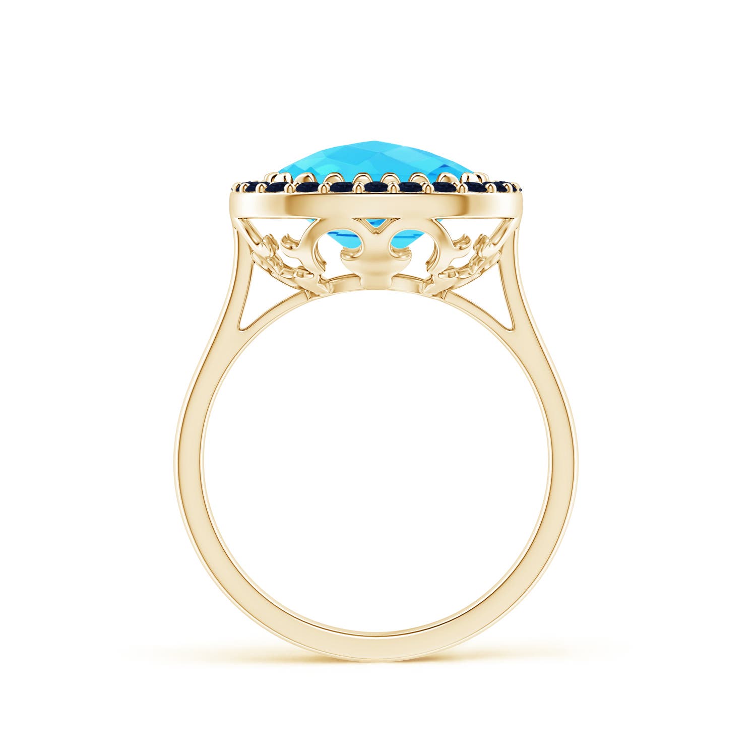 A - Swiss Blue Topaz / 5.37 CT / 14 KT Yellow Gold