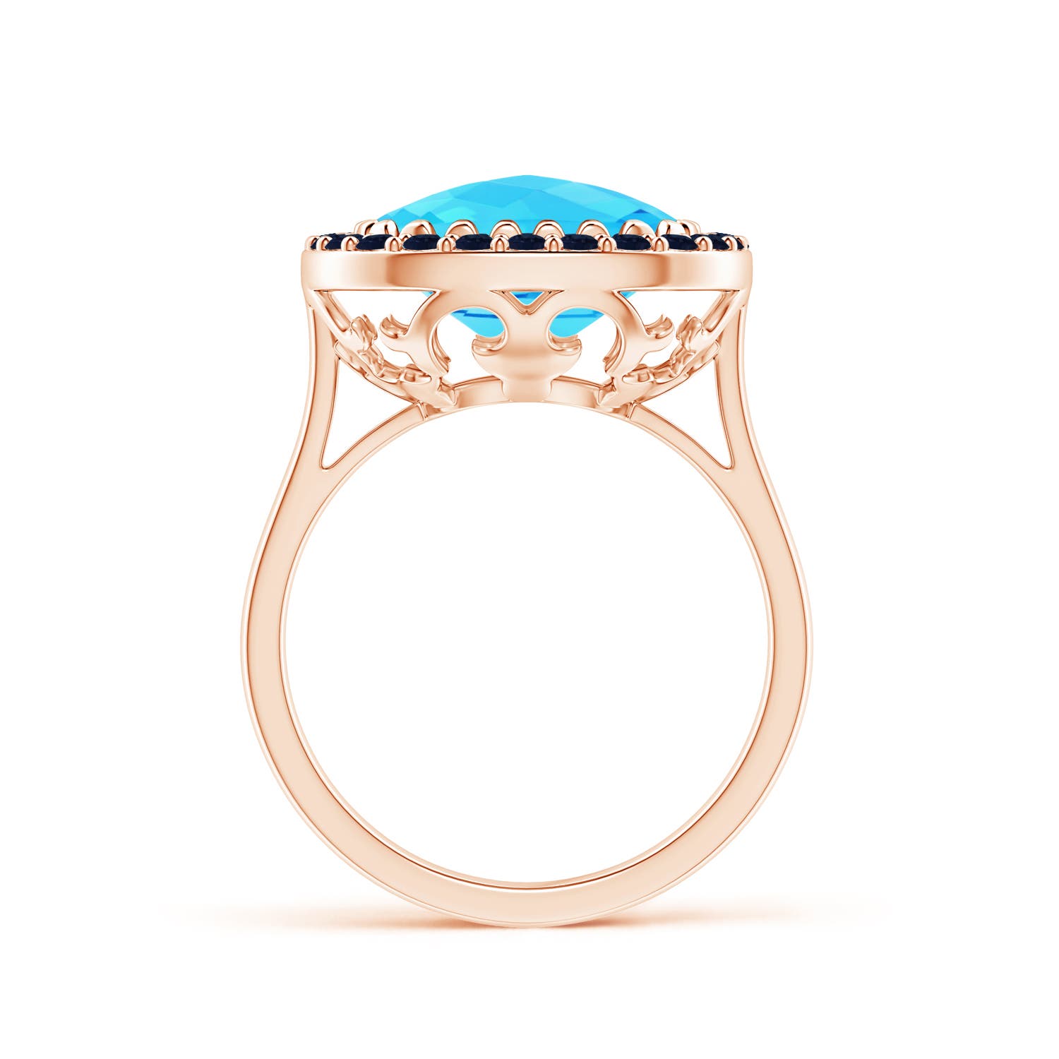 A - Swiss Blue Topaz / 6.33 CT / 14 KT Rose Gold