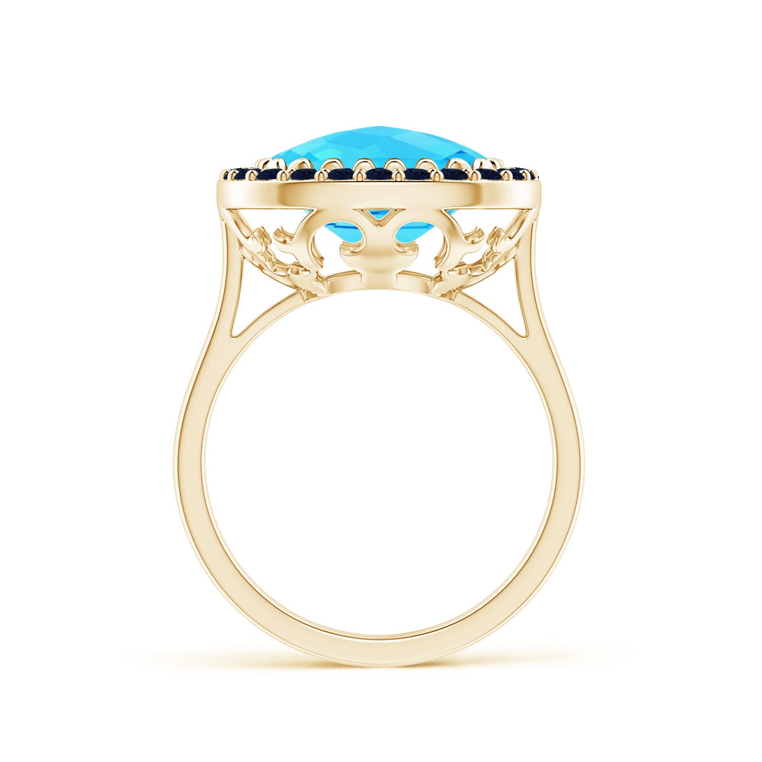 A - Swiss Blue Topaz / 6.33 CT / 14 KT Yellow Gold