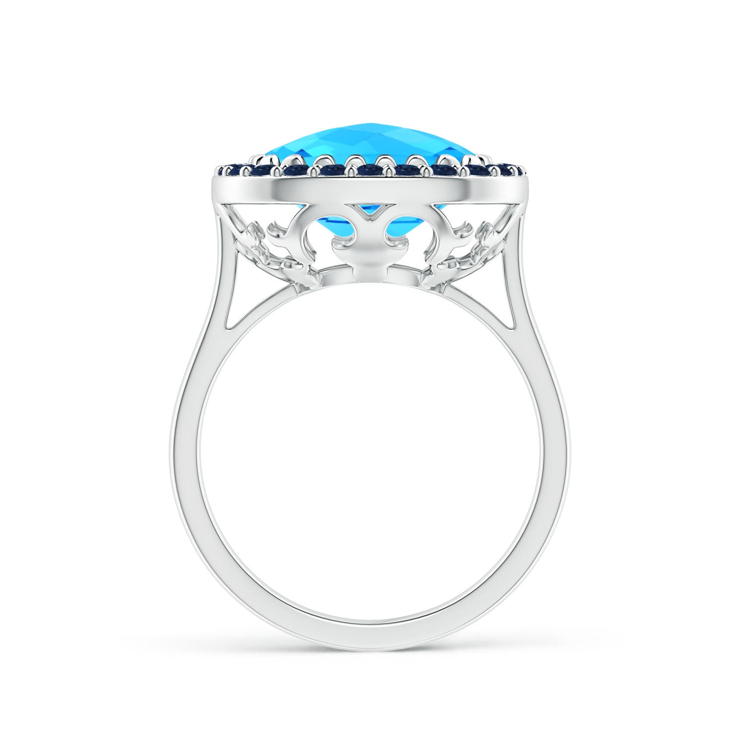 AA - Swiss Blue Topaz / 6.33 CT / 14 KT White Gold