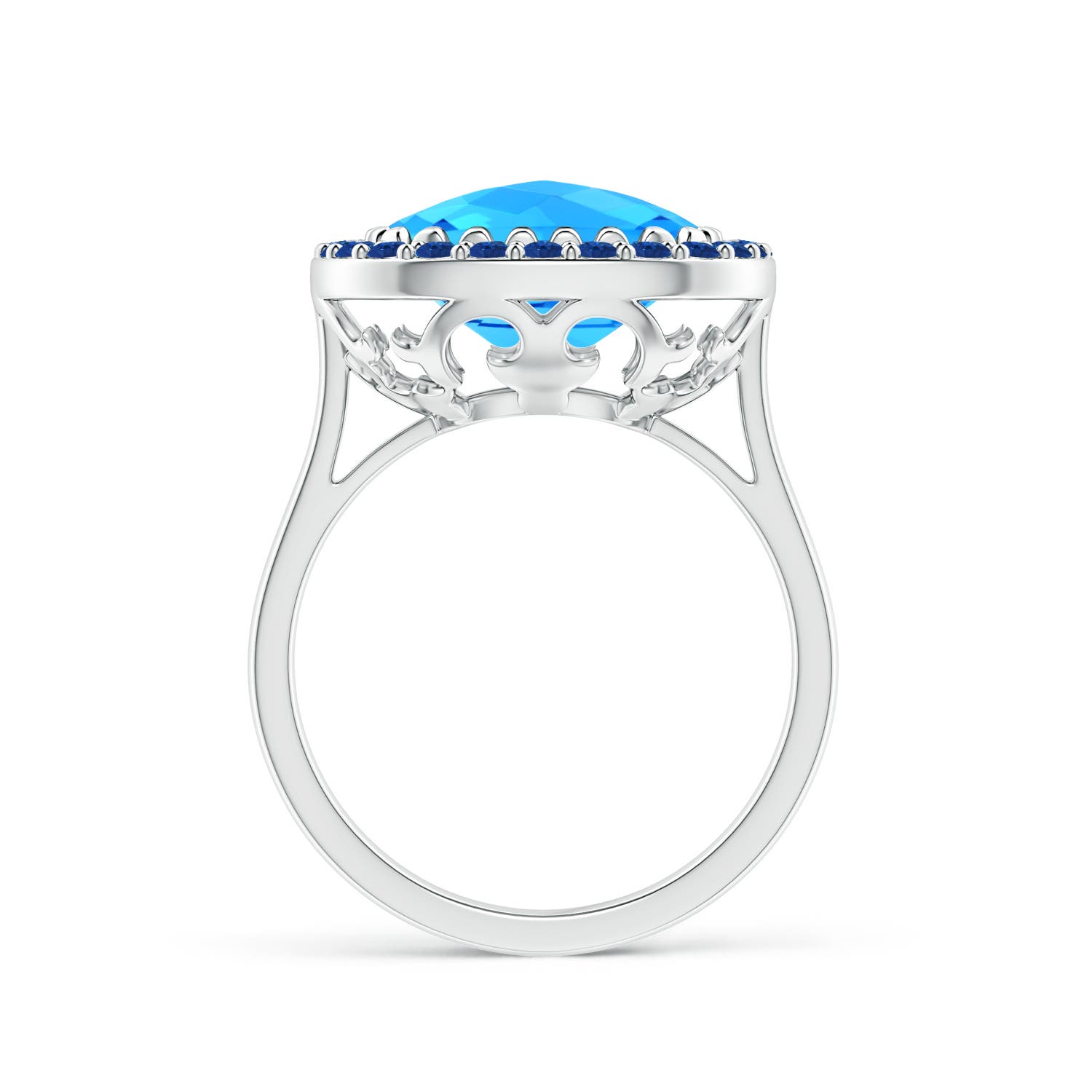 AAA - Swiss Blue Topaz / 6.33 CT / 14 KT White Gold