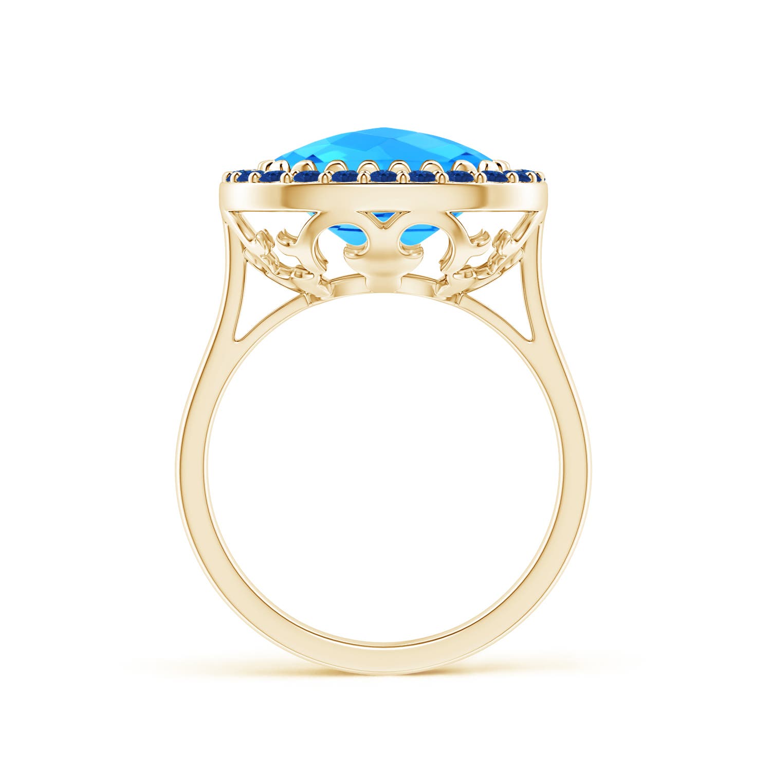 AAA - Swiss Blue Topaz / 6.33 CT / 14 KT Yellow Gold