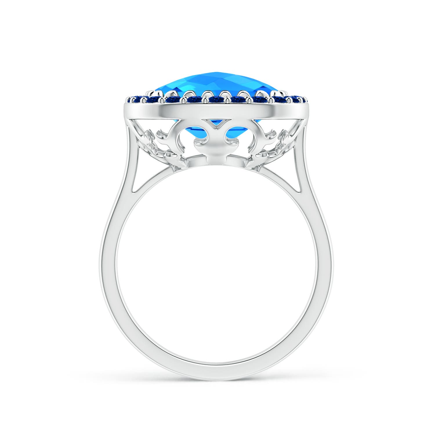 AAAA - Swiss Blue Topaz / 6.33 CT / 14 KT White Gold