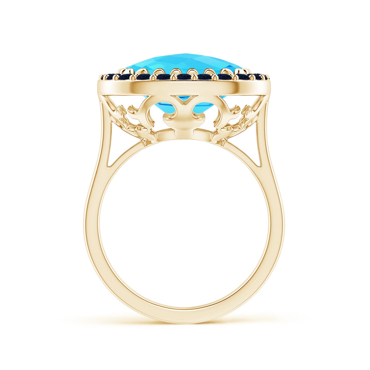 A - Swiss Blue Topaz / 8.16 CT / 14 KT Yellow Gold