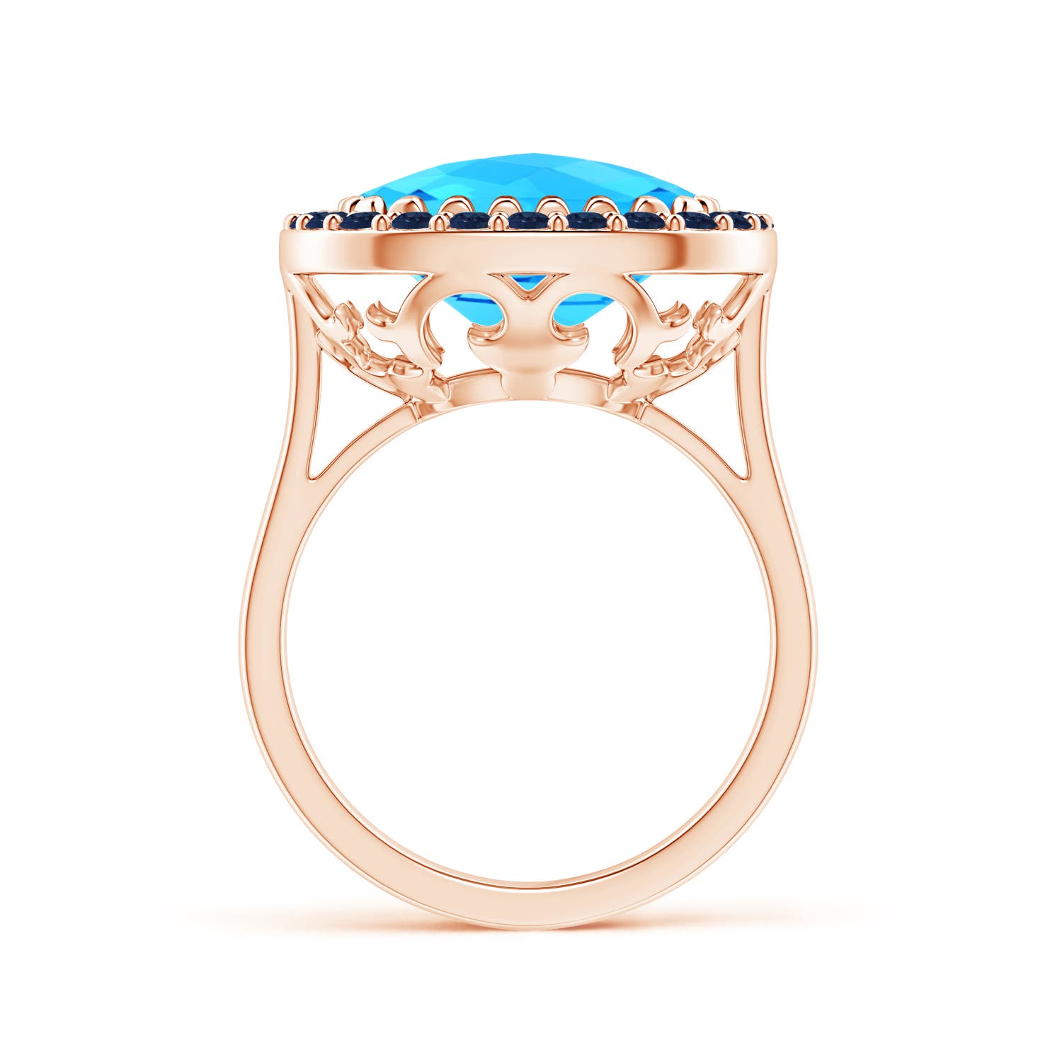 AA - Swiss Blue Topaz / 8.16 CT / 14 KT Rose Gold