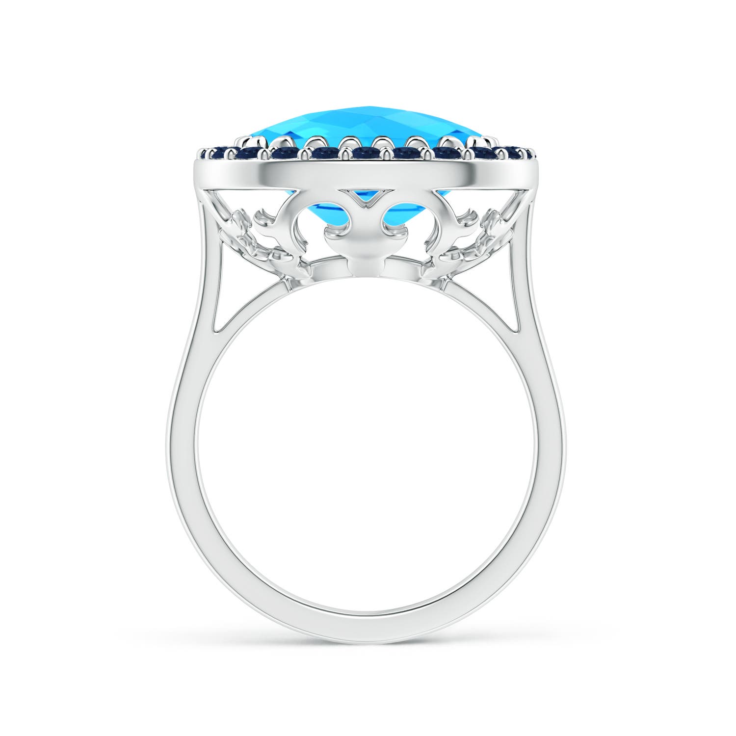 AA - Swiss Blue Topaz / 8.16 CT / 14 KT White Gold