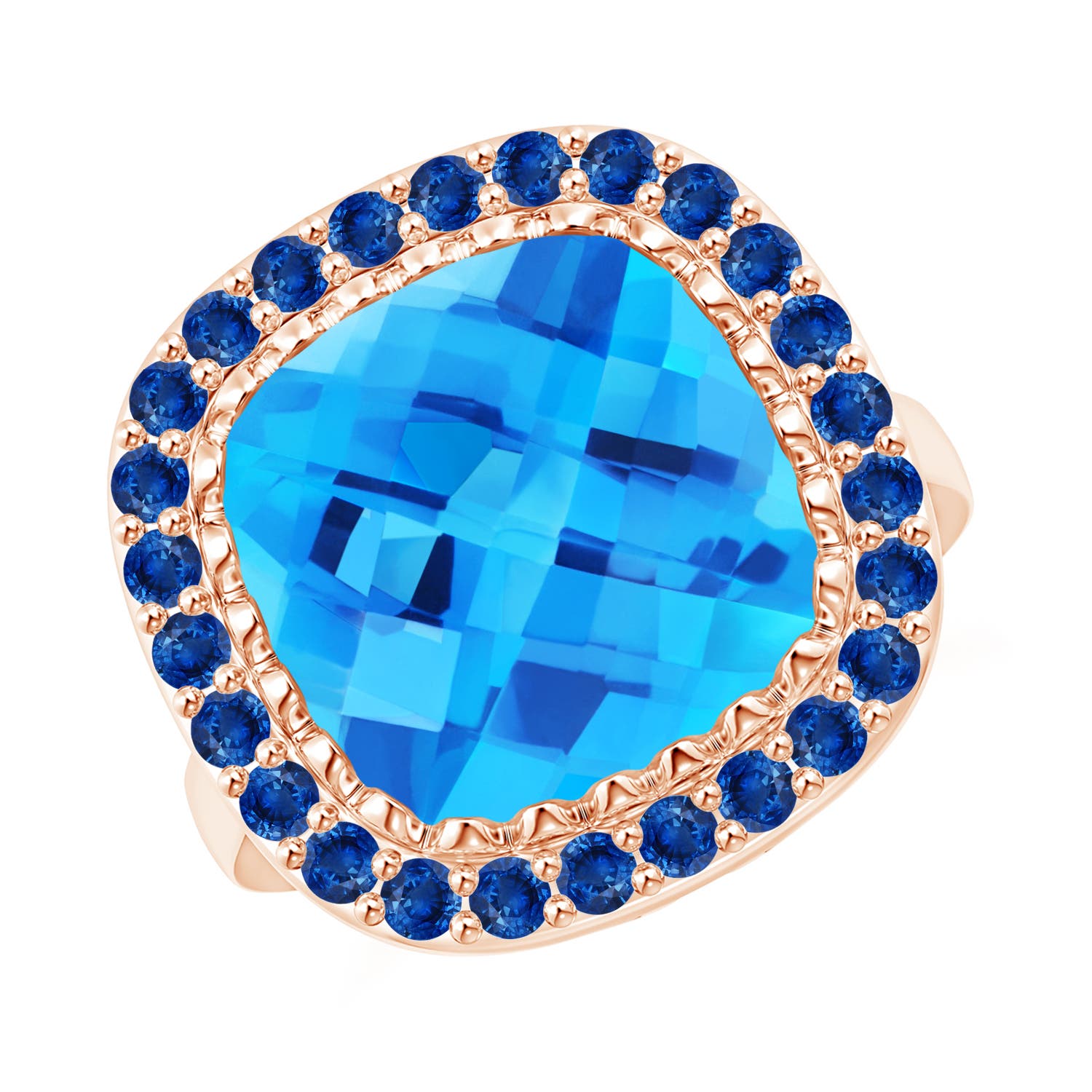 AAA - Swiss Blue Topaz / 8.16 CT / 14 KT Rose Gold