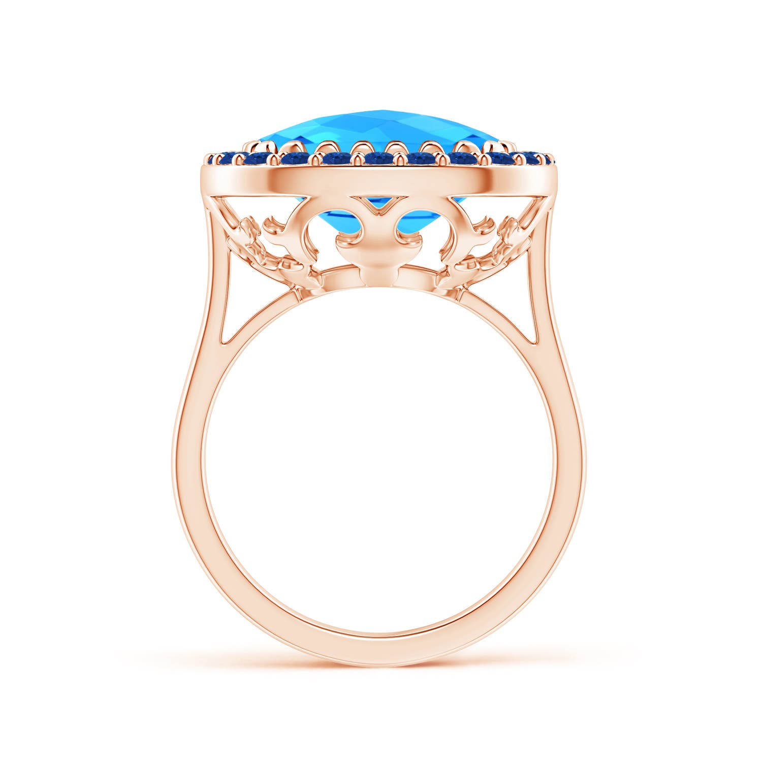 AAA - Swiss Blue Topaz / 8.16 CT / 14 KT Rose Gold