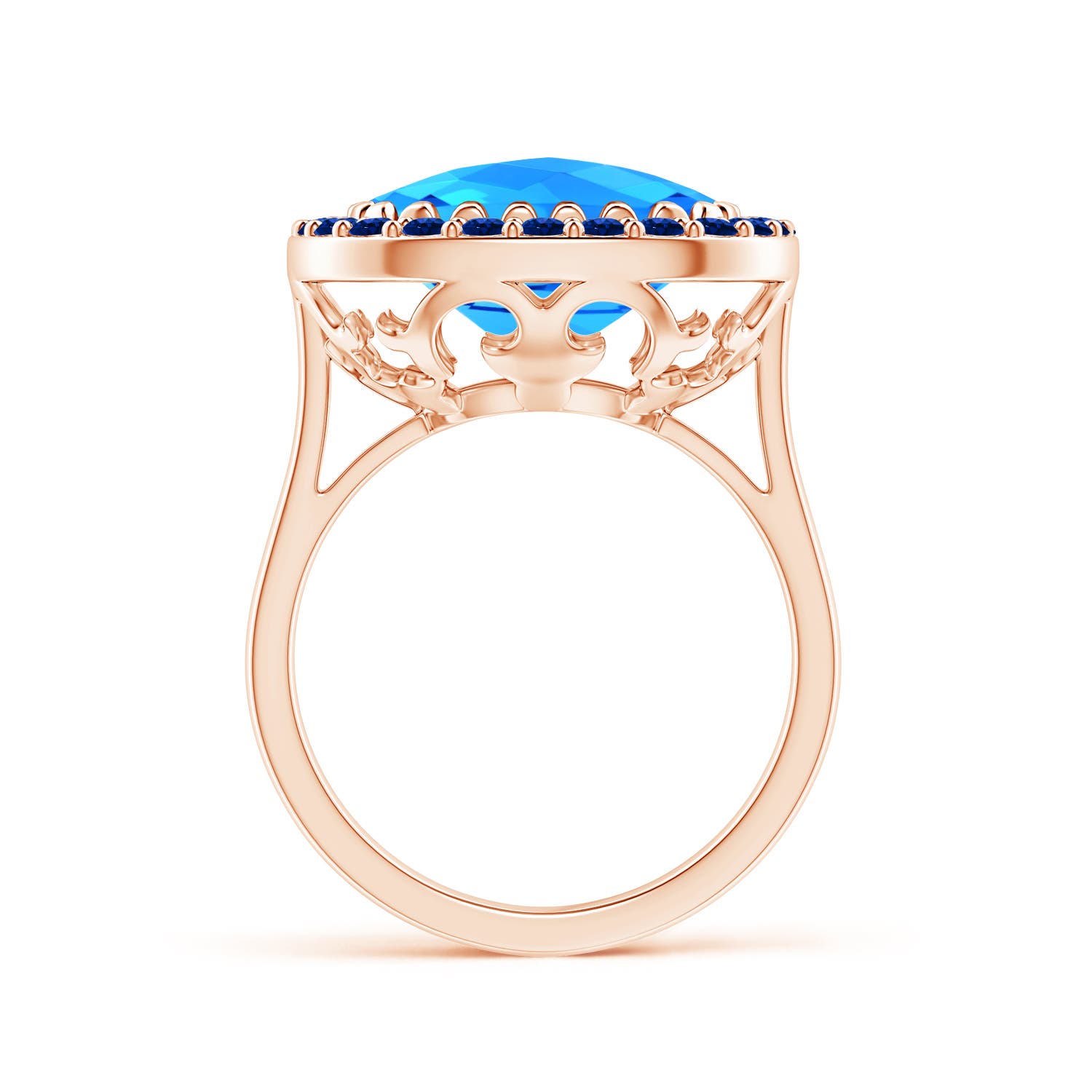 AAAA - Swiss Blue Topaz / 8.16 CT / 14 KT Rose Gold