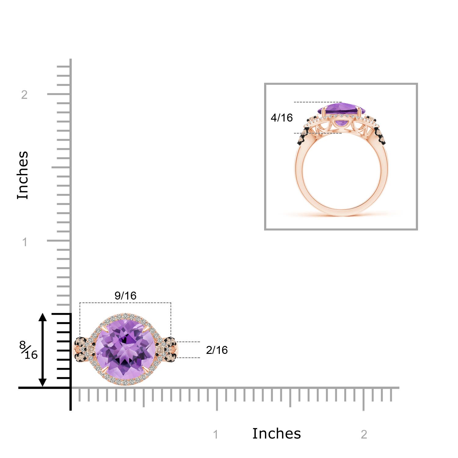 A - Amethyst / 4.05 CT / 14 KT Rose Gold