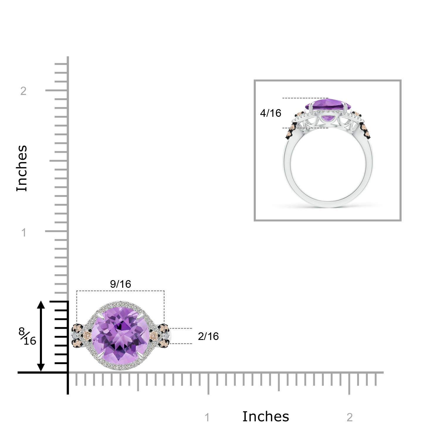 A - Amethyst / 4.05 CT / 14 KT White Gold