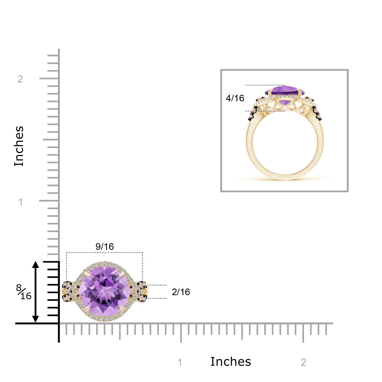 A - Amethyst / 4.05 CT / 14 KT Yellow Gold