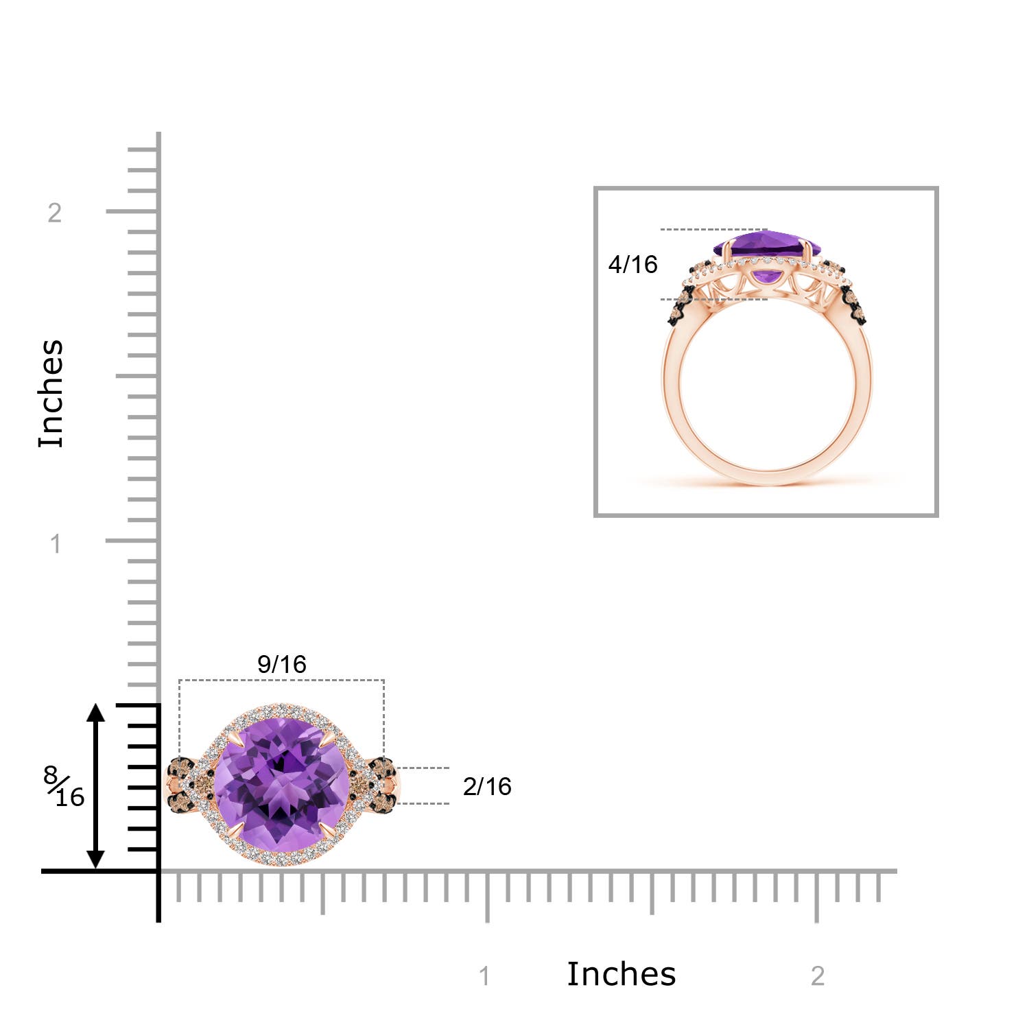 AA - Amethyst / 4.05 CT / 14 KT Rose Gold