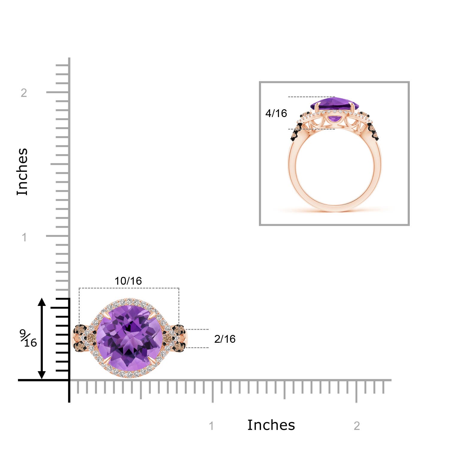 AA - Amethyst / 4.64 CT / 14 KT Rose Gold