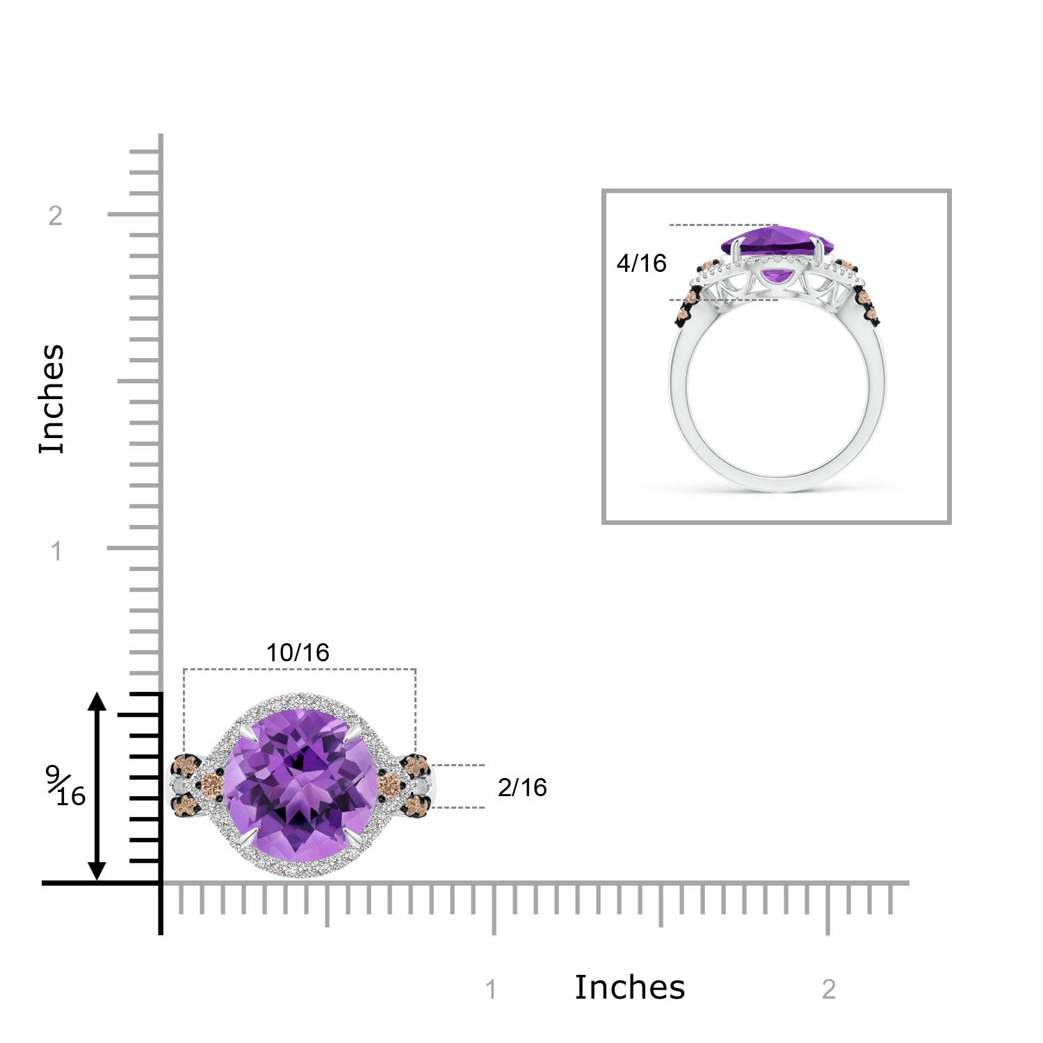 AA - Amethyst / 4.64 CT / 14 KT White Gold