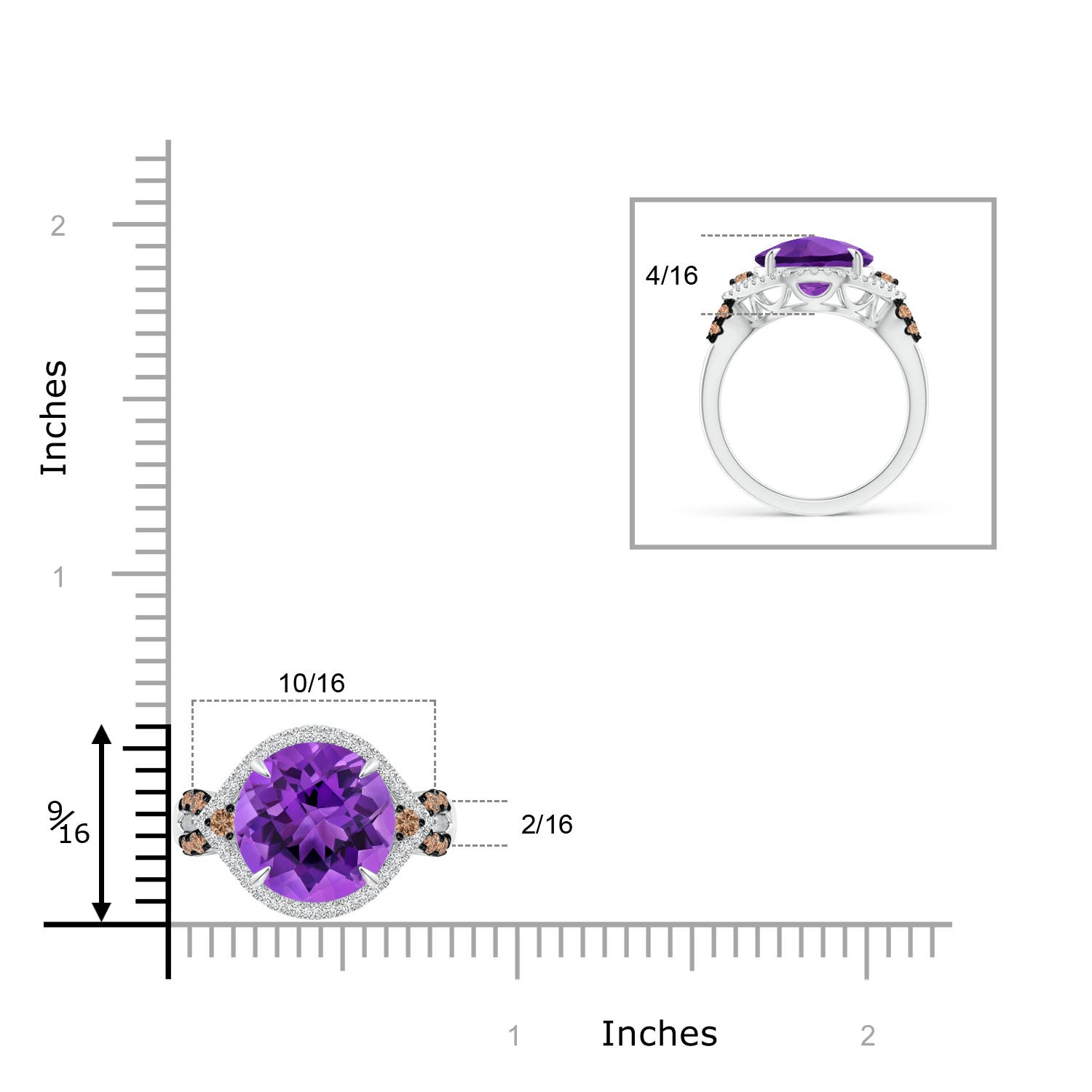 AAA - Amethyst / 4.64 CT / 14 KT White Gold