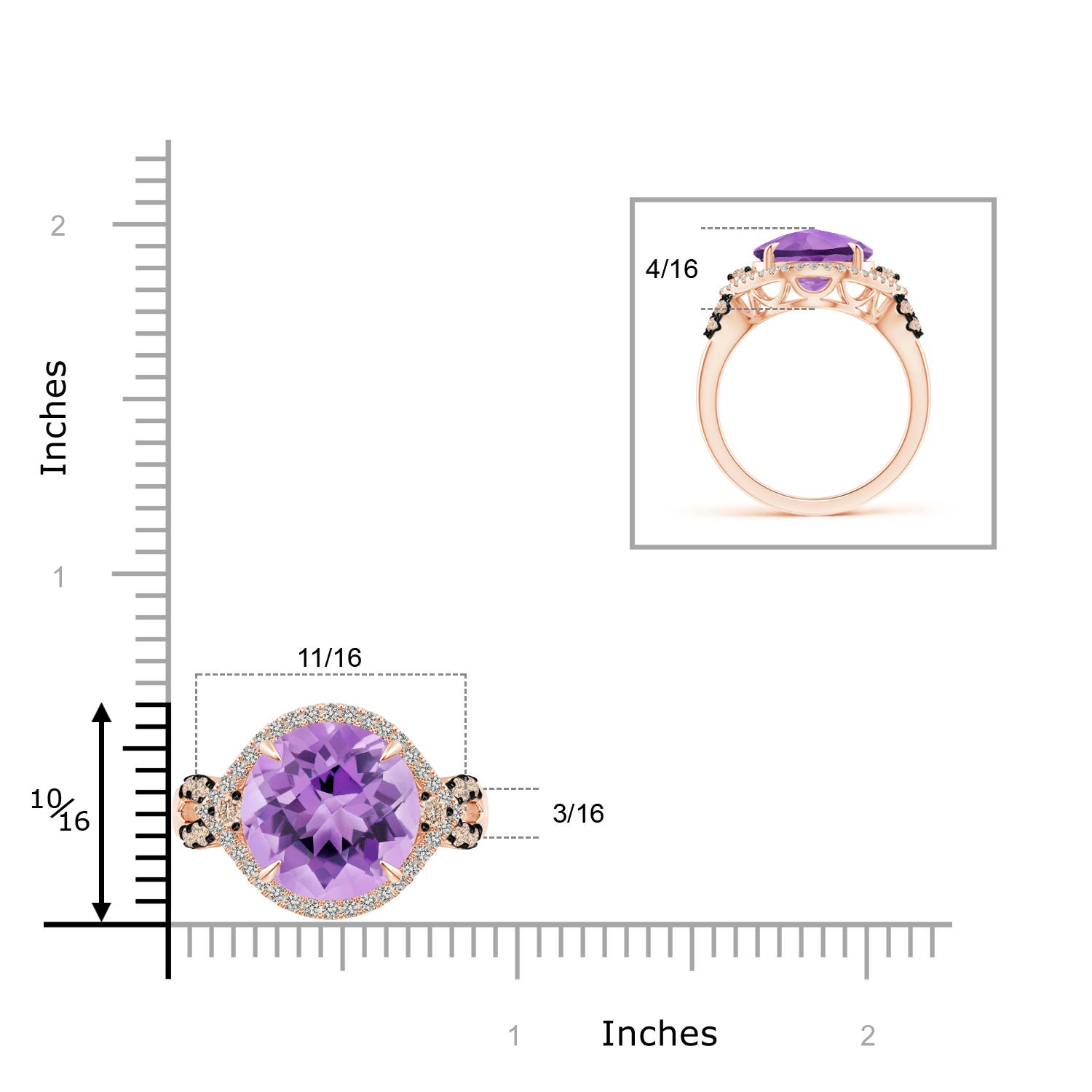 A - Amethyst / 6.4 CT / 14 KT Rose Gold