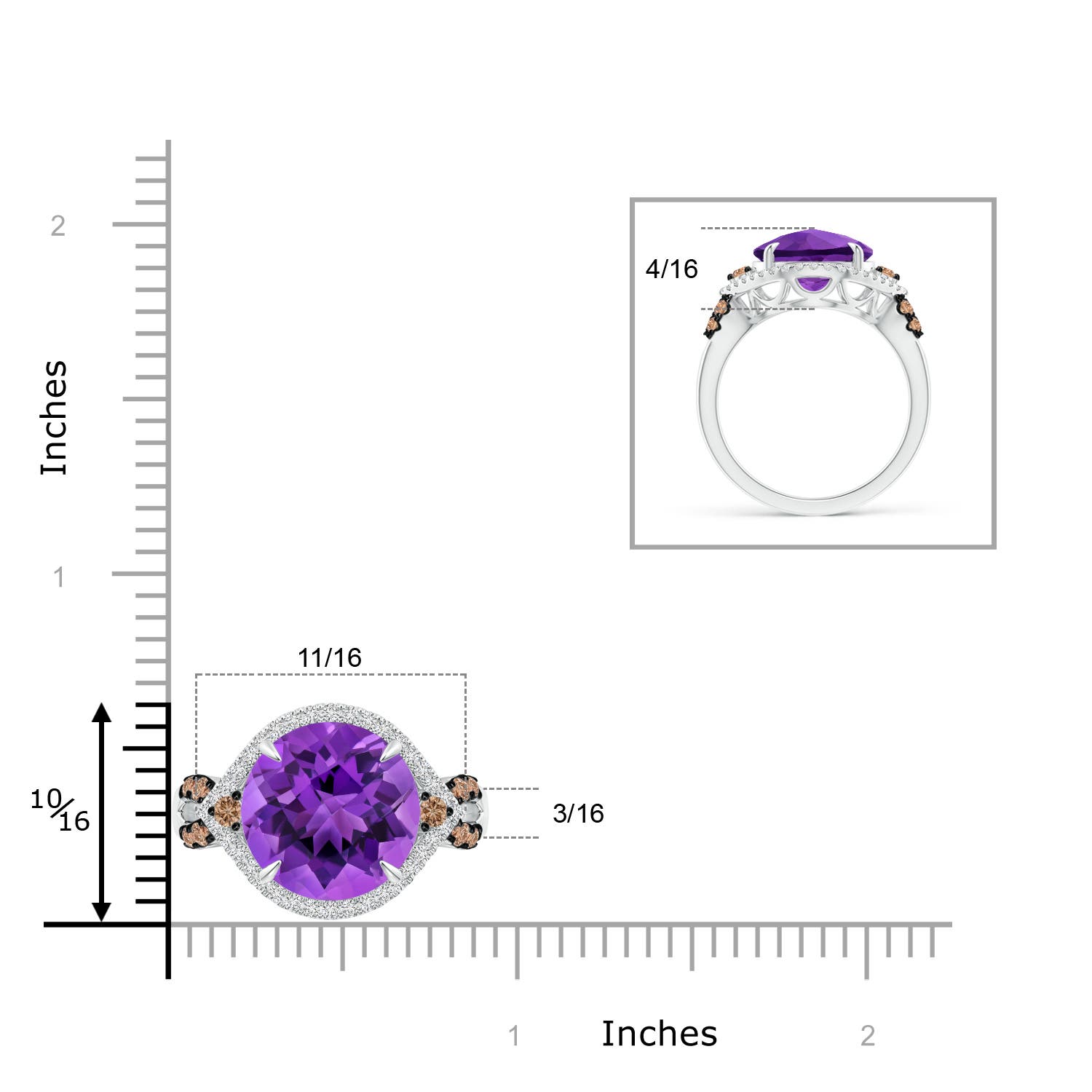 AAA - Amethyst / 6.4 CT / 14 KT White Gold