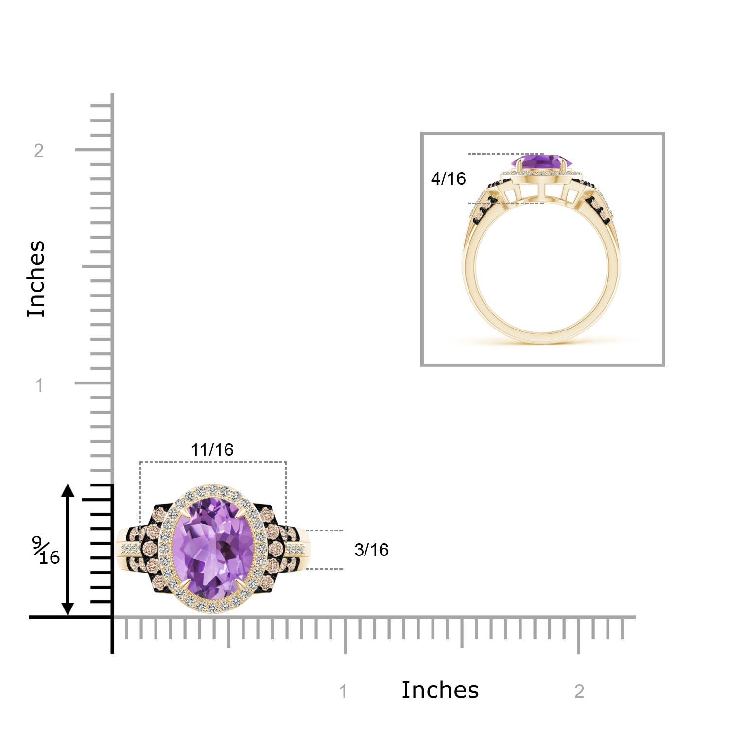 A - Amethyst / 3.8 CT / 14 KT Yellow Gold
