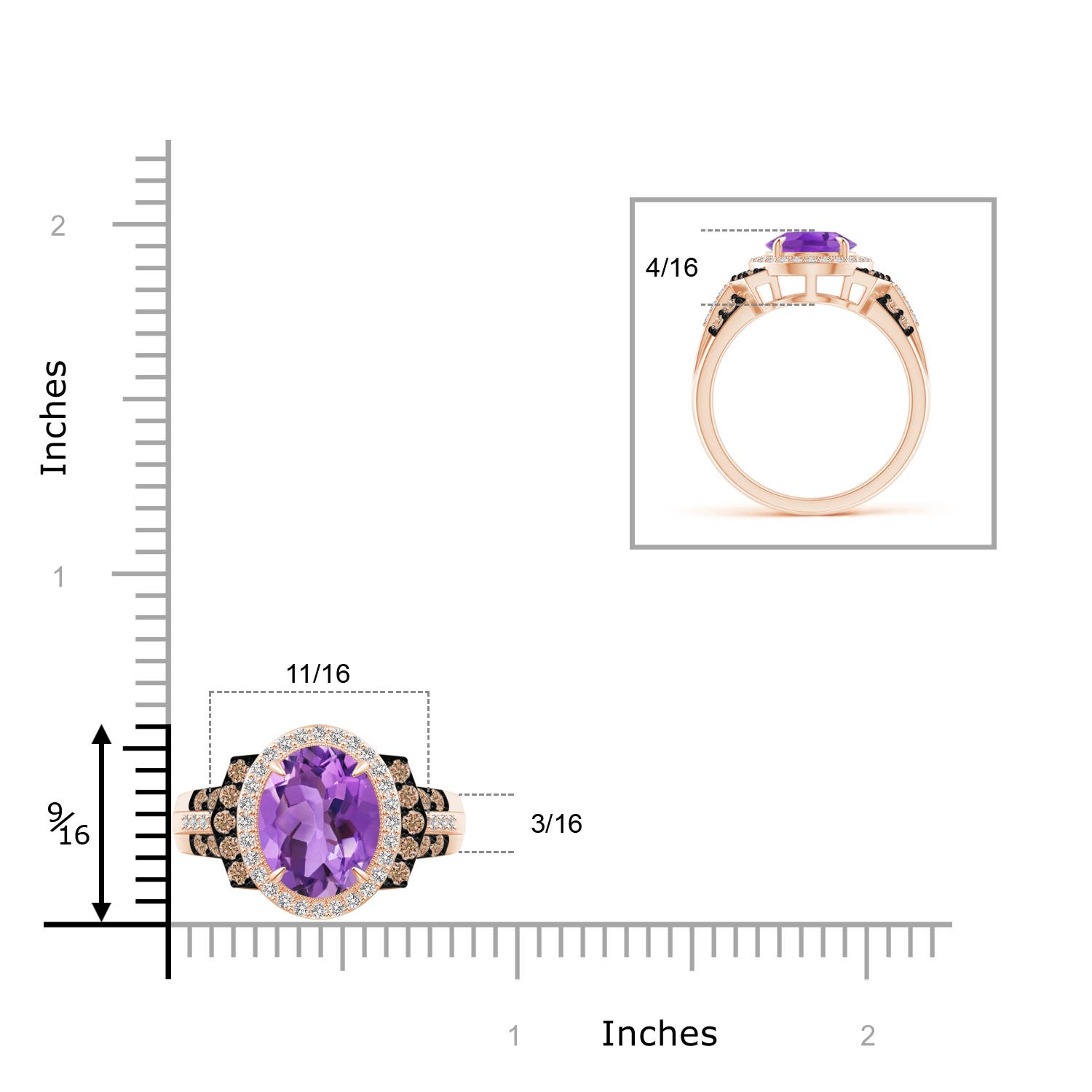 AA - Amethyst / 3.8 CT / 14 KT Rose Gold