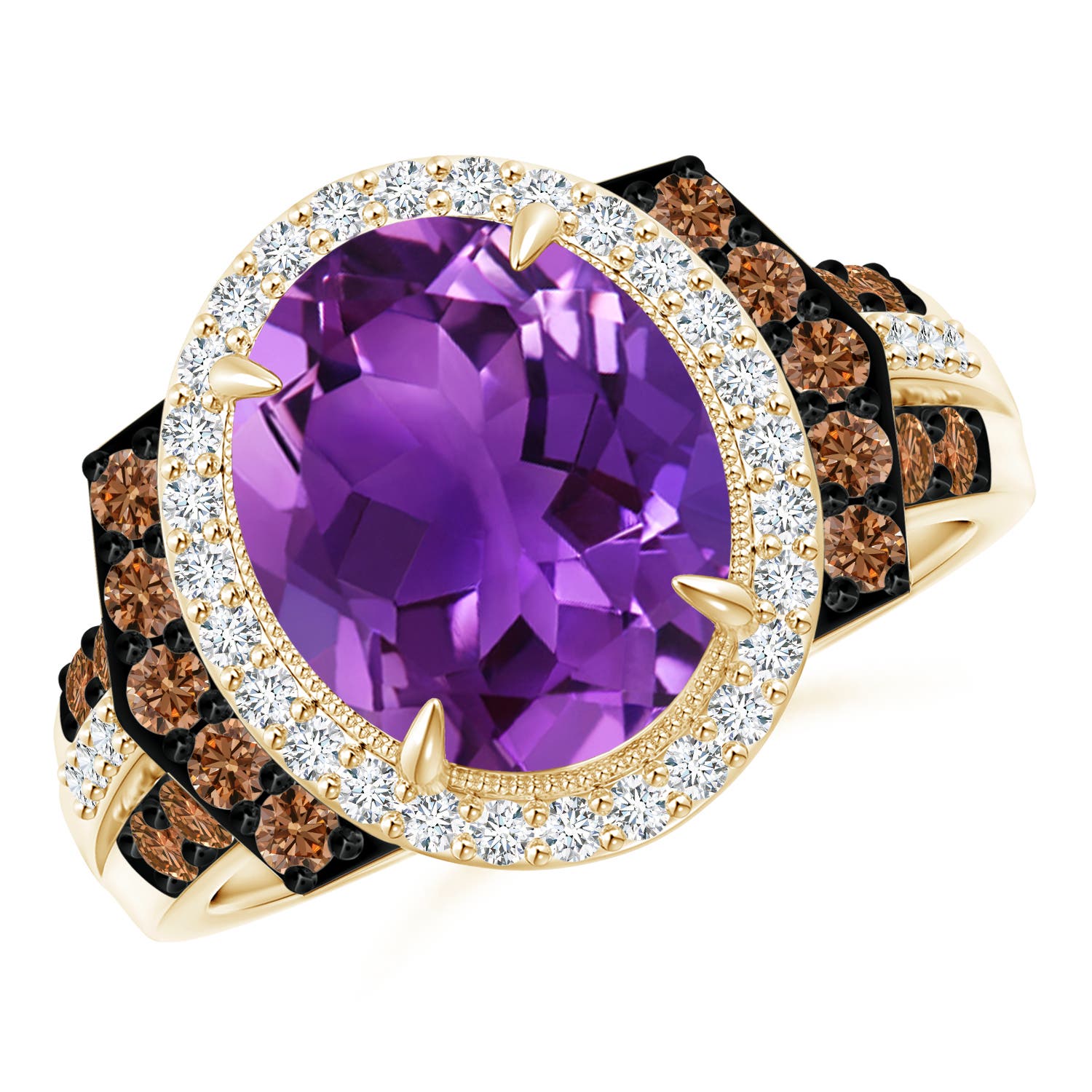 AAAA - Amethyst / 3.8 CT / 14 KT Yellow Gold