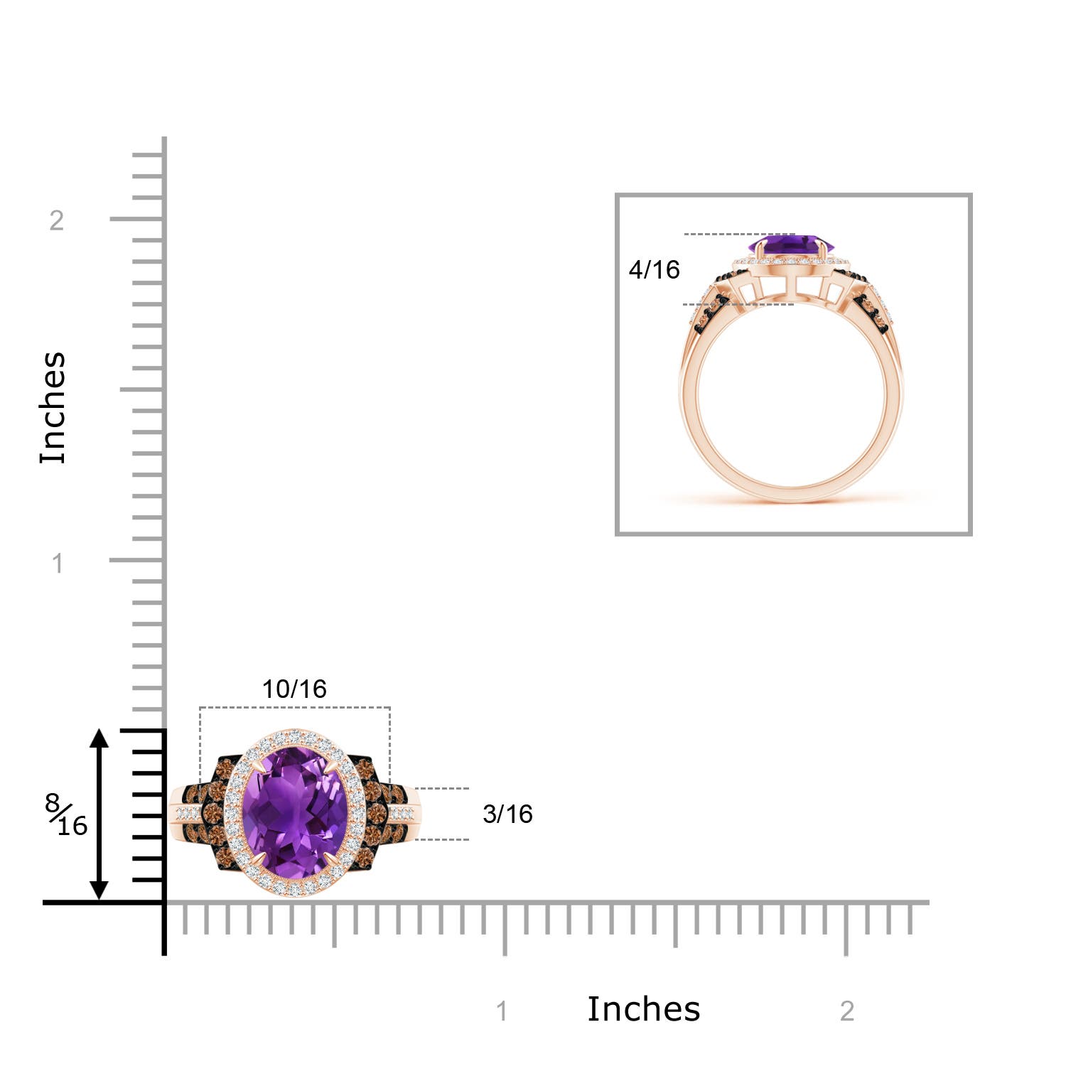 AAAA - Amethyst / 2.02 CT / 14 KT Rose Gold