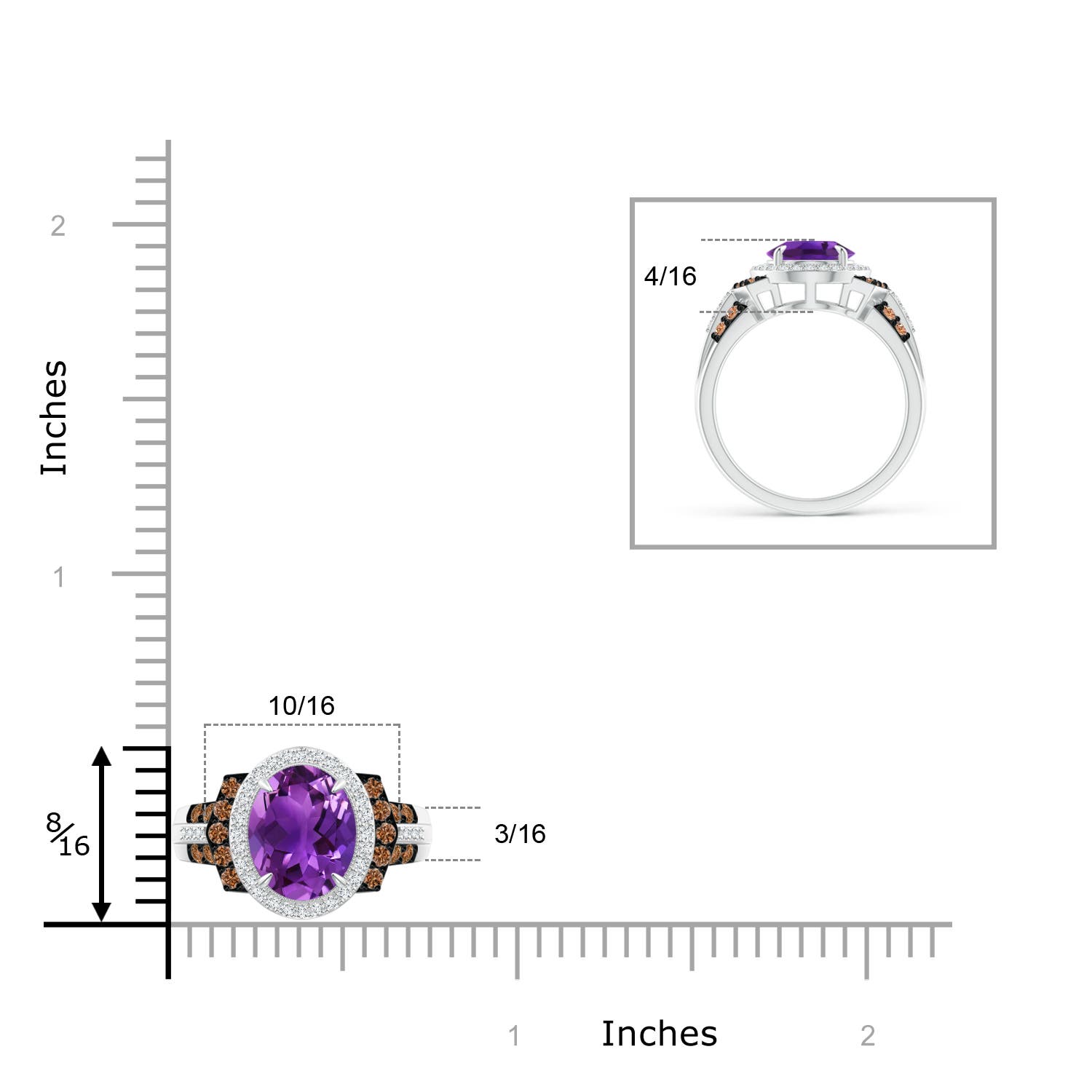 AAAA - Amethyst / 2.02 CT / 14 KT White Gold