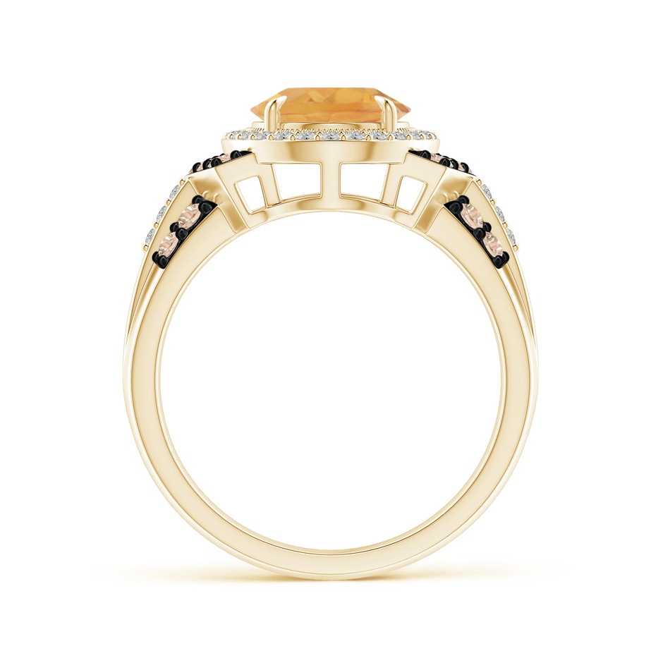 10x8mm A Vintage Style Citrine Halo Cocktail Ring in Yellow Gold product image