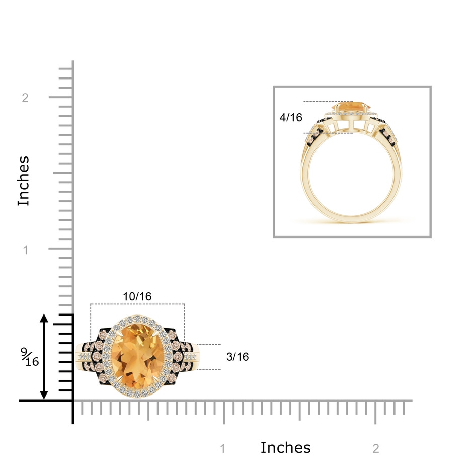 10x8mm A Vintage Style Citrine Halo Cocktail Ring in Yellow Gold product image
