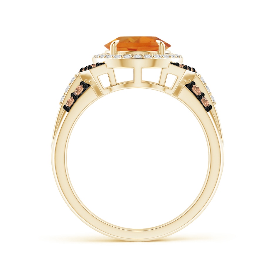 10x8mm AAA Vintage Style Citrine Halo Cocktail Ring in Yellow Gold product image