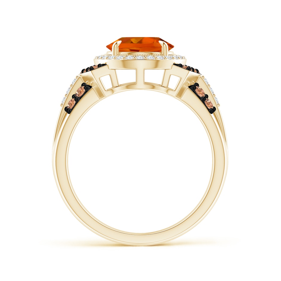 10x8mm AAAA Vintage Style Citrine Halo Cocktail Ring in Yellow Gold product image