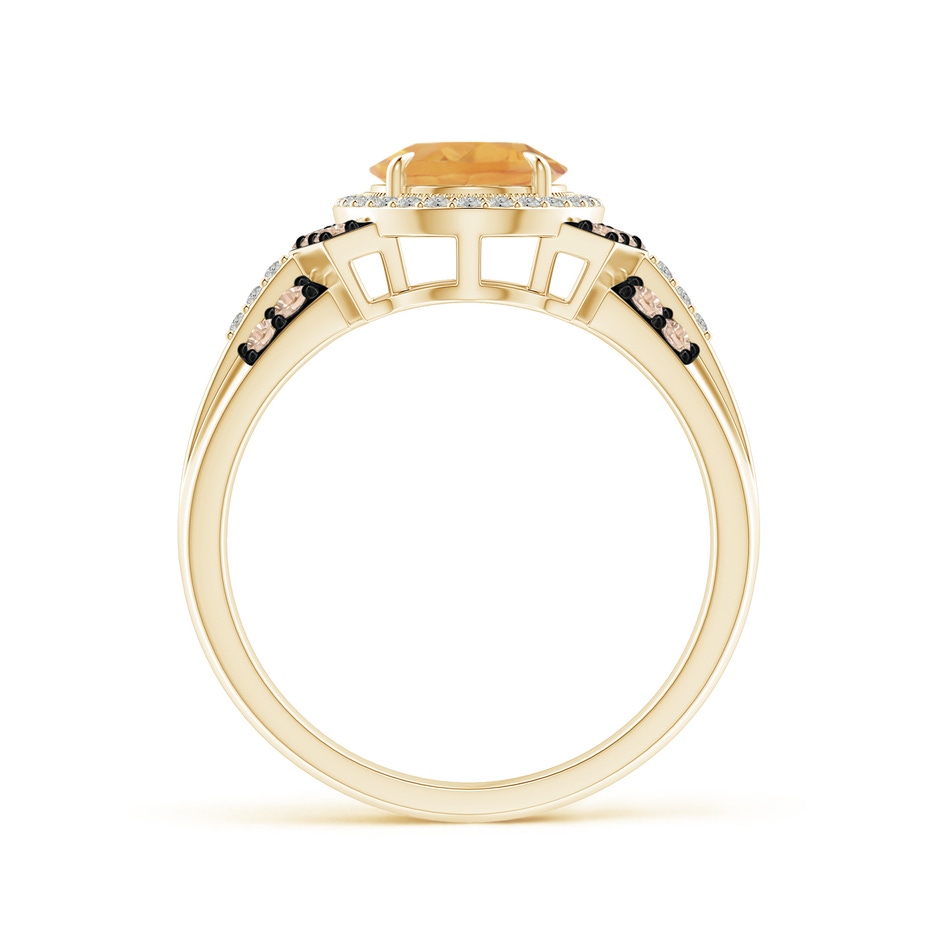 9x7mm A Vintage Style Citrine Halo Cocktail Ring in Yellow Gold product image