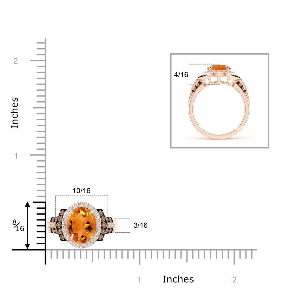 9x7mm AAA Vintage Style Citrine Halo Cocktail Ring in Rose Gold product image