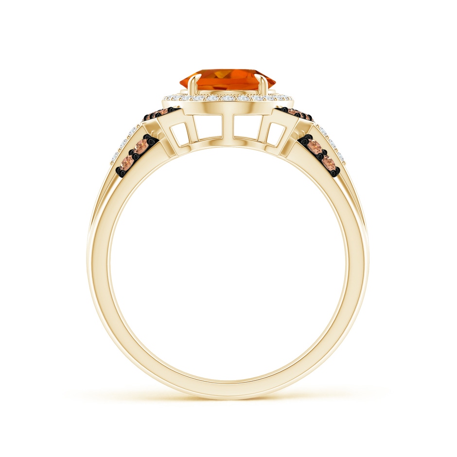 9x7mm AAAA Vintage Style Citrine Halo Cocktail Ring in Yellow Gold product image