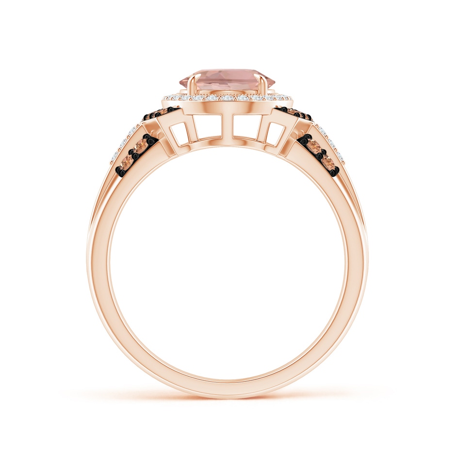 9x7mm AAAA Vintage Style Morganite Halo Cocktail Ring in Rose Gold Product Image