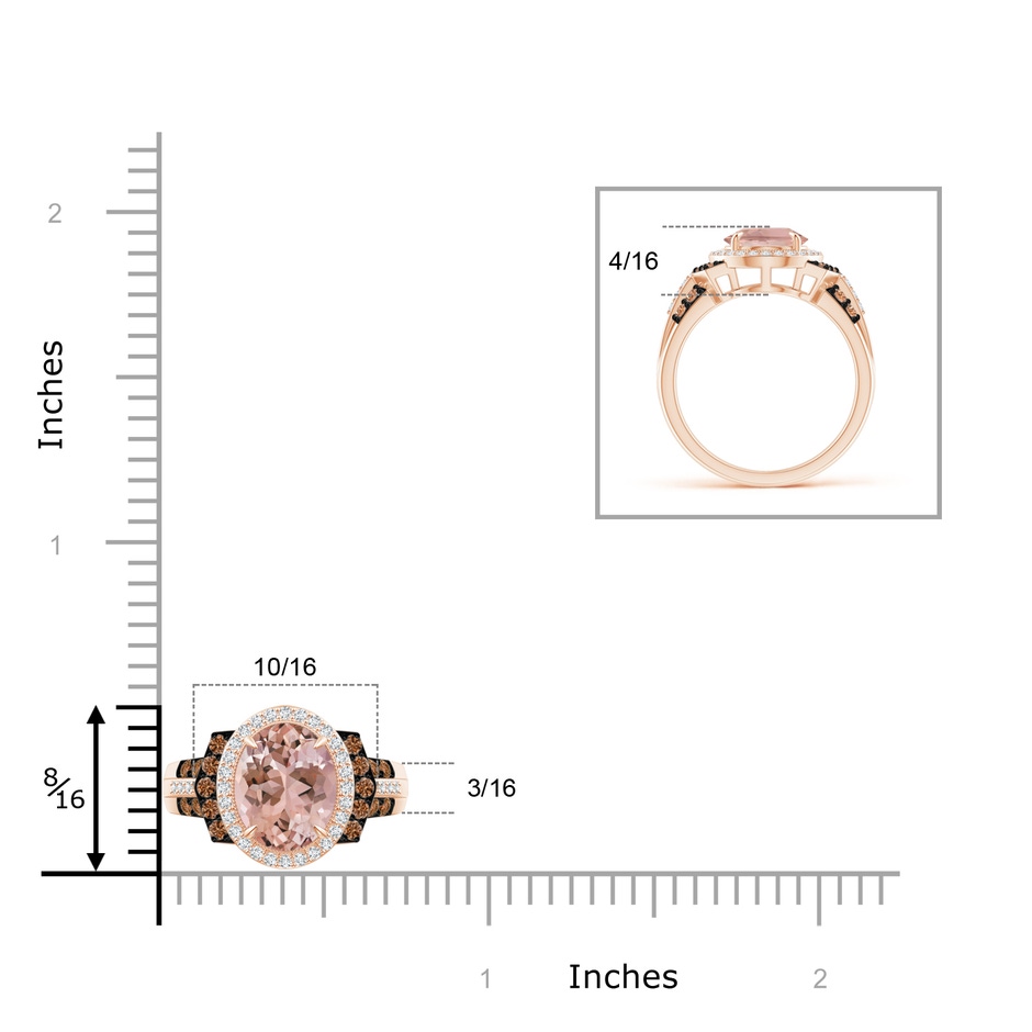 9x7mm AAAA Vintage Style Morganite Halo Cocktail Ring in Rose Gold Product Image